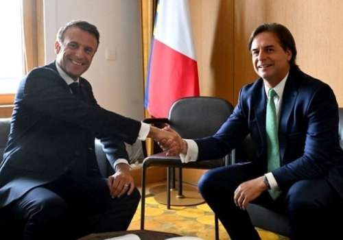 Reunión de presidentes Lacalle Pou y Macron en París