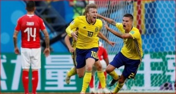 Suecia clasifica a cuartos de final al derrotar a Suiza 1-0