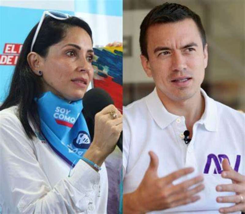 Habrá segunda vuelta entre Luisa González y Daniel Noboa